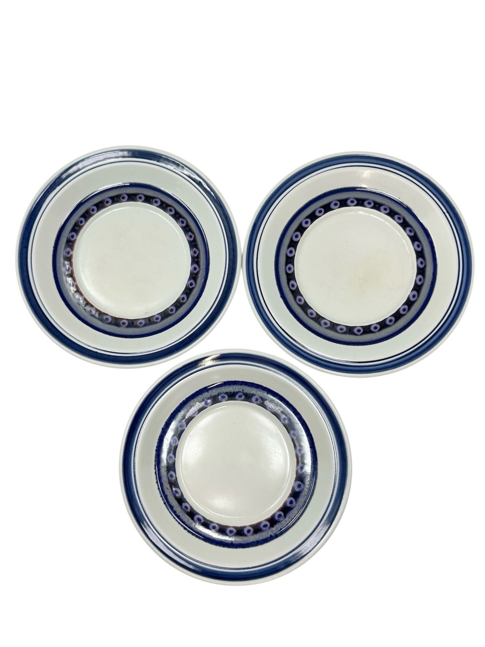 Vintage Royal Doulton Tangier Saucers Set of 3 Plates Lambeth Stoneware 1973 VTG